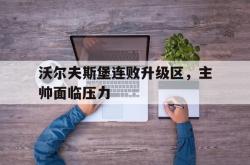 沃尔夫斯堡连败升级区，主帅面临压力的简单介绍